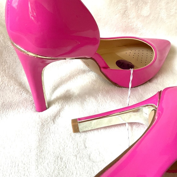 Hot Pink Patent D’Orsay Pointed Toe Heels Stiletto Barbiecore Sz 6.5 - Picture 15 of 15